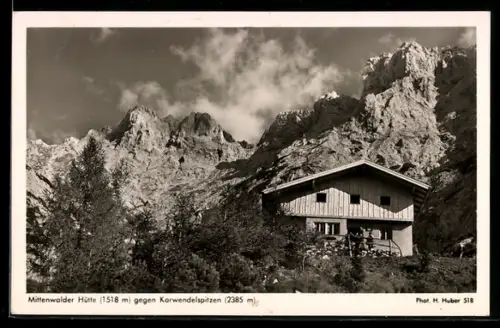 AK Mittenwalder Hütte 1518 m gegen Karwendelspitzen