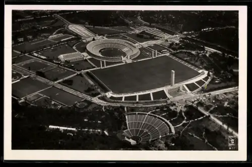 AK Berlin, Olympia 1936, Gesamtansicht vom Reichssportfeld mit Dietrich Eckardt-Bühne