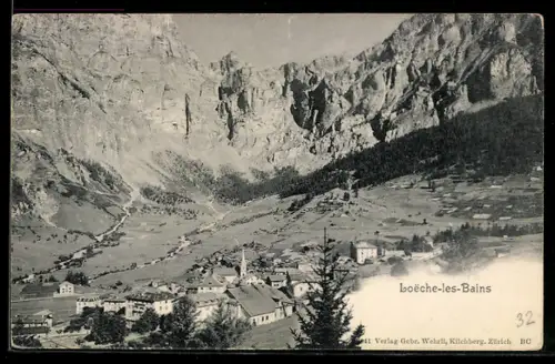 AK Loeche-les-Bains, Panorama, um 1900