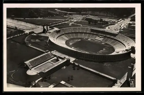 AK Berlin, Fliegeraufnahme vom Reichssportfeld, Olympia-Stadion