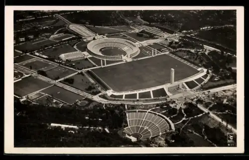 AK Berlin, Olympia 1936, Gesamtansicht vom Reichssportfeld mit Dietrich Eckardt-Bühne
