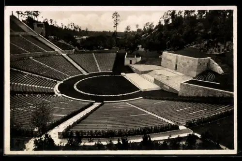 AK Berlin, Reichssportfeld mit Dietrich-Eckardt-Bühne aus der Vogelschau