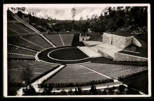 AK Berlin, Reichssportfeld mit Dietrich-Eckardt-Bühne aus der Vogelschau