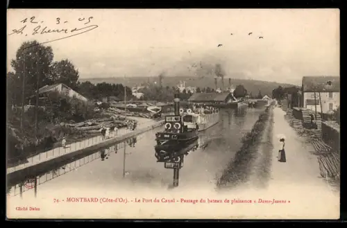 AK Montbard, Le Port du Canal, Passage du Bateau Dame-Jeanne