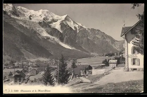AK Chamonix, Panorama et le Mont Blanc
