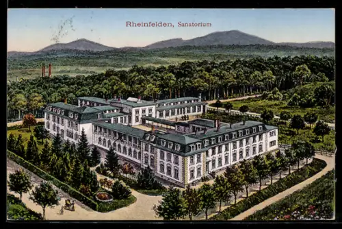 AK Rheinfelden, Sanatorium vom oben gesehen