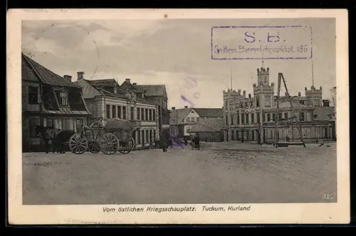 AK Tuckum / Kurland, Vom östlichen Kriegsschauplatz, Ortspartie