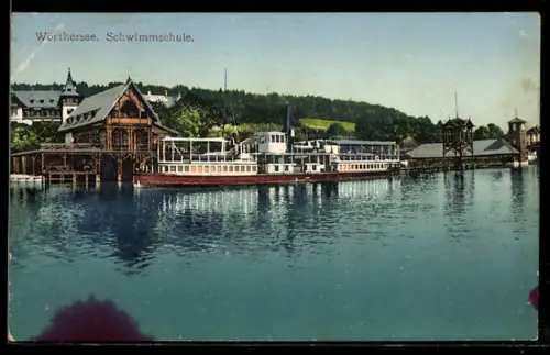AK Wörthersee, Dampfer an der Schwimmschule