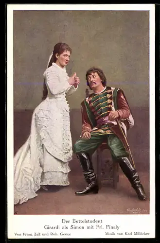 Künstler-AK Schauspieler Girardi als Simon und Schauspielerin Frl. Finaly