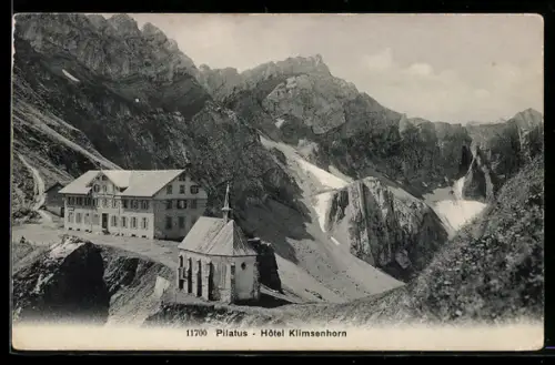 AK Pilatus, Hotel Klimsenhorn mit Kapelle