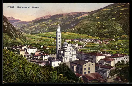 AK Madonna di Tirano, Totalansicht aus der Vogelschau