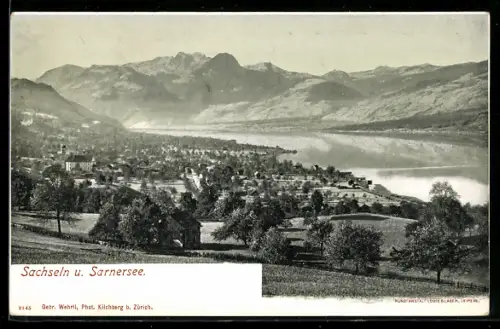 AK Sachseln, Ortsansicht mit Sarnersee