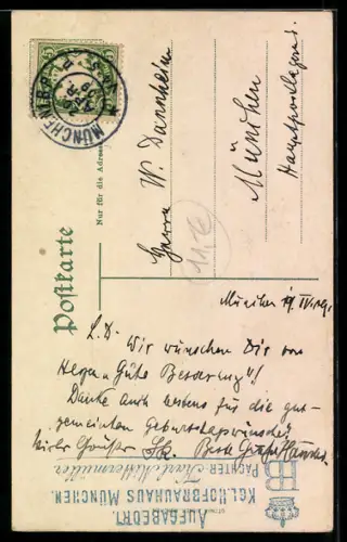 AK München, Münchner Kindl beobachten einen Engel