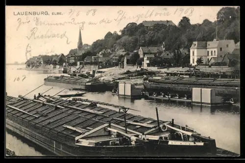 AK Lauenburg /Elbe, Uferpartie