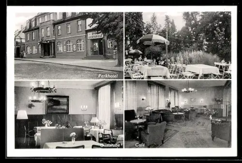 AK Lauenburg /Elbe, Parkhotel, Innenansichten Cafe und Gaststube
