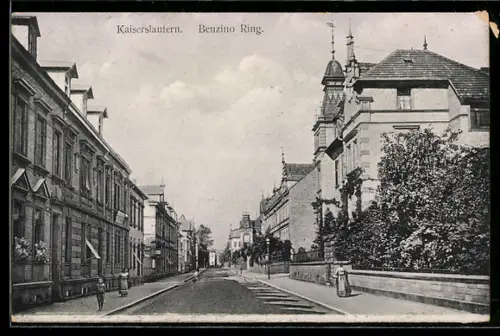 AK Kaiserslautern, Strasse Benzino-Ring mit Passanten