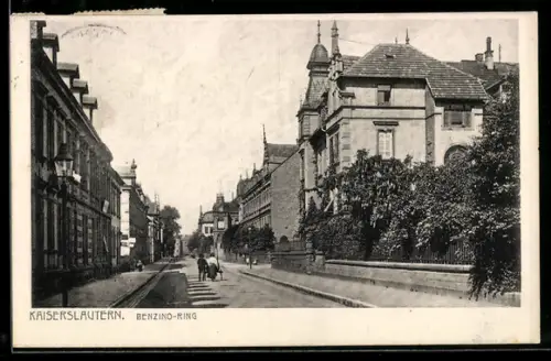 AK Kaiserslautern, Strasse Benzino-Ring mit Passanten