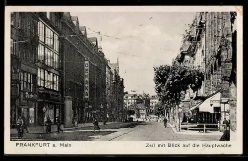 AK Frankfurt a. Main, Zeil mit Blick auf die Hauptwache