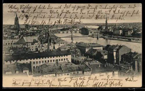 AK Alt-Frankfurt, Dom, Alte Brücke, Paulskirche