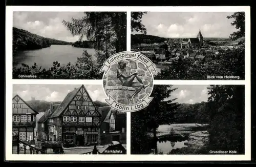 AK Mölln i. Lbg., Schmalsee, Marktplatz, grundloser Kolk, Blick vom Heidberg