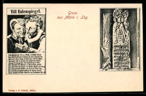 AK Mölln i. Lbg., Till Eulenspiegel Gedenktafel