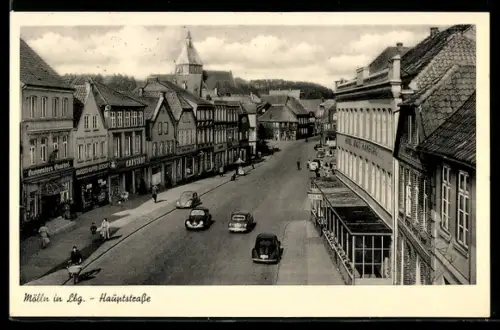 AK Mölln in Lbg., Hauptstrasse aus der Vogelschau