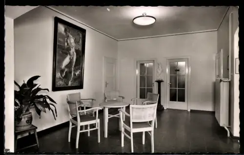 AK Fallingbostel /Lüneburger Heide, Kneipp-Sanatorium Schriebers-Hof, Wandelhalle