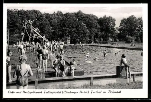 AK Fallingbostel /Lüneburger Heide, Freibad im Böhmetal