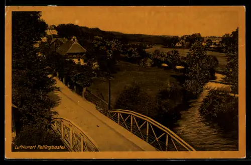 AK Fallingbostel, Brücke und Landschaft im