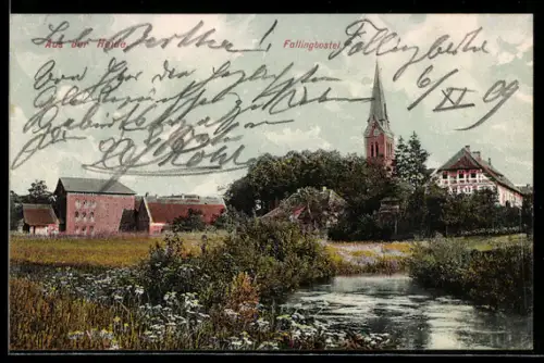 AK Fallingbostel, Kirche, Mühle, Flusslandschaft