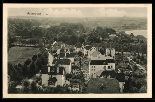 AK Ratzeburg i. L., Ortsansicht mit Wohnhäusern und Gärten
