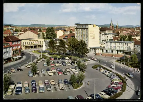 AK Kaiserslautern /Pfalz, Fackelrondell, OTE-Haus und Stiftskirche