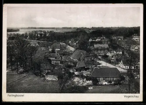 AK Fallingbostel, Strassenpartie aus der Vogelschau