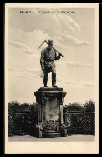 AK Siegen, Bergmann auf der Siegbrücke