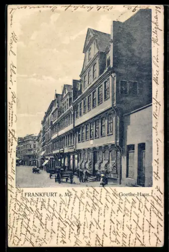AK Alt-Frankfurt, Goethe-Haus, Strassenpartie