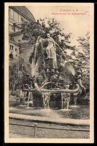 AK Frankfurt a. M., Märchenbrunnen am Schauspielhaus