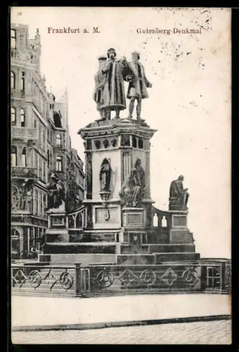 AK Frankfurt a. M., Gutenberg-Denkmal