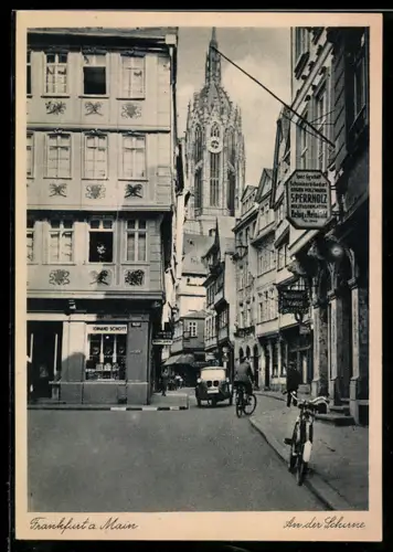AK Alt-Frankfurt, An der Schirn, Blick zum Dom