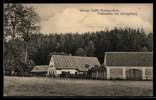 AK Finkmühle bei Königsberg, Georg Gräfs Restaurant