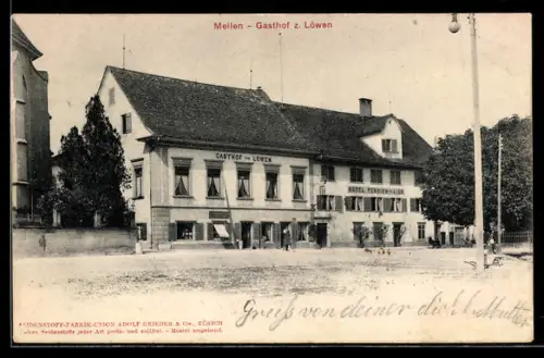 AK Meilen, Strassenpartie am Gasthaus zum Löwen