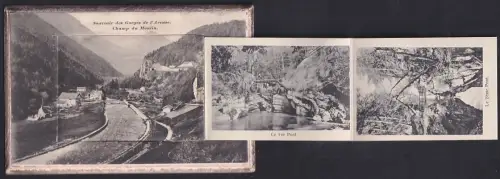 Leporello-AK Champ du Moulin /Gorges de l`Areuse, Usine de Combe Garot, un torrent, le 1er pont