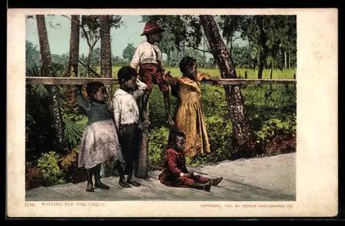 AK Waiting for the Circus, afrikanische Volkstypen