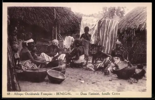 AK Sénégal, Dans l`intimité, Famille Cérère, afrikanische Volkstypen
