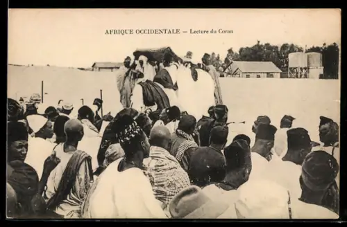 AK Afrique Occidentale, Lecture du Coran, afrikanische Volkstypen