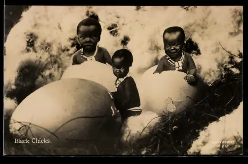 AK Afrikanische Kinder in Eiern, afrikanische Volkstypen