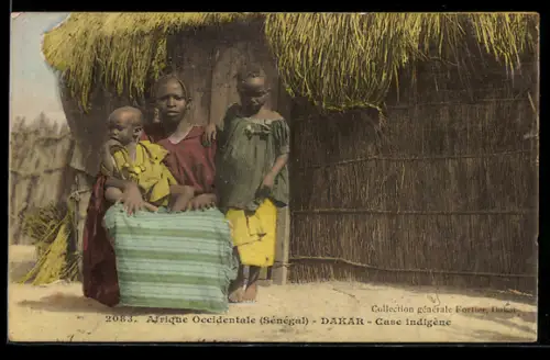 AK Dakar, Case indigène, afrikanische Volkstypen