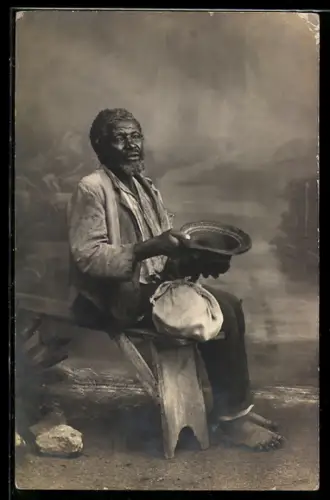 AK Älterer Afrikaner mit einem Hut, afrikanische Volkstypen