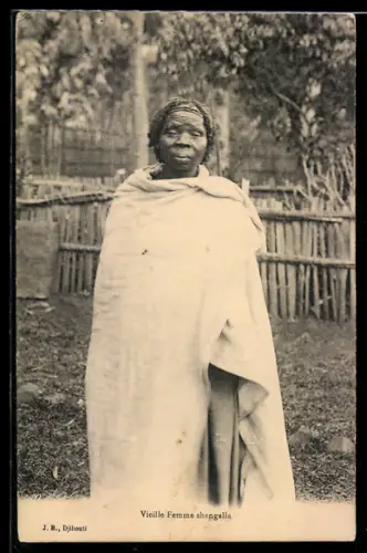 AK Vieille Femme shangalla, afrikanische Volkstypen
