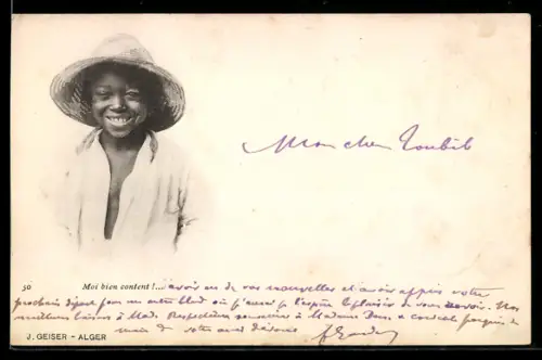 AK Lächelndes Kind mit Hut