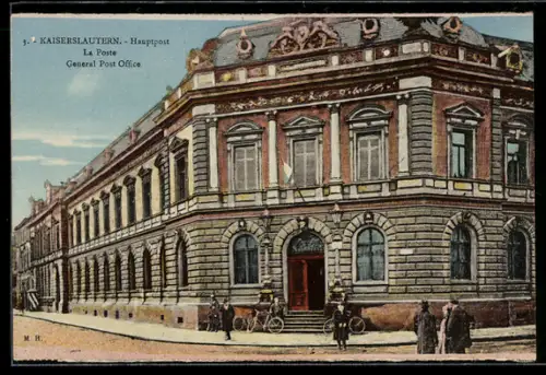 AK Kaiserslautern, Hauptpost mit Strassenpartie